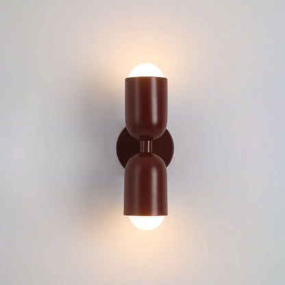 Modern Metal Cylinder Two Light Up And Down Wall Sconce