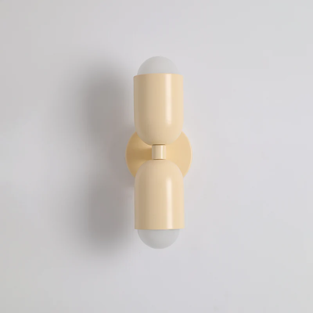 Modern Metal Cylinder Two Light Up And Down Wall Sconce
