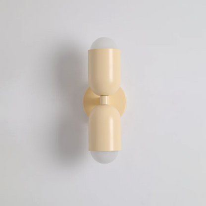 Modern Metal Cylinder Two Light Up And Down Wall Sconce
