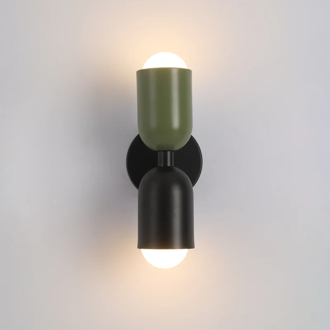 Modern Metal Cylinder Two Light Up And Down Wall Sconce