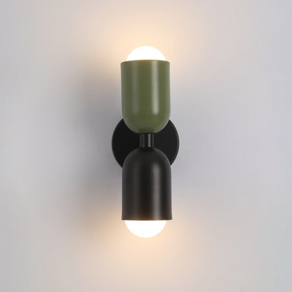 Modern Metal Cylinder Two Light Up And Down Wall Sconce