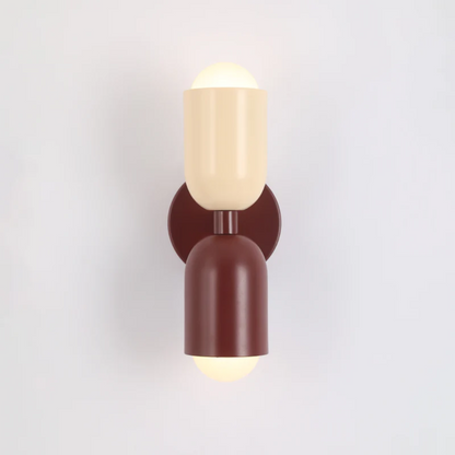 Modern Metal Cylinder Two Light Up And Down Wall Sconce