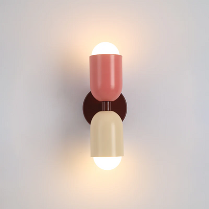 Modern Metal Cylinder Two Light Up And Down Wall Sconce