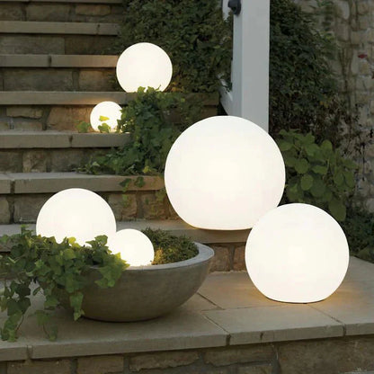 Modern PE Globe Ball LED Rechargeable Outdoor Garden Light