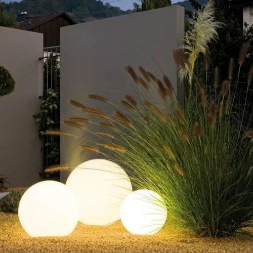 Modern PE Globe Ball LED Rechargeable Outdoor Garden Light