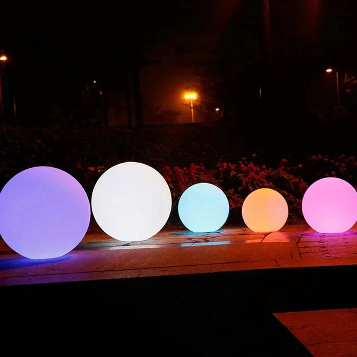 Modern PE Globe Ball LED Rechargeable Outdoor Garden Light