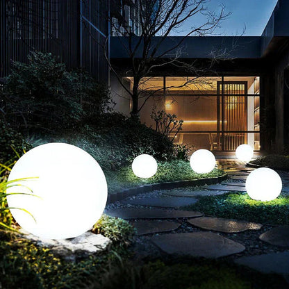 Modern PE Globe Ball LED Rechargeable Outdoor Garden Light