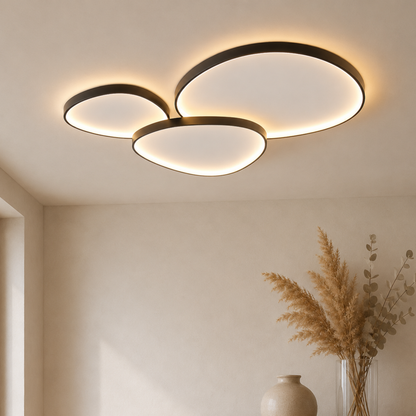 Modern Round Flush Mount Ceiling Light Three Piece Set