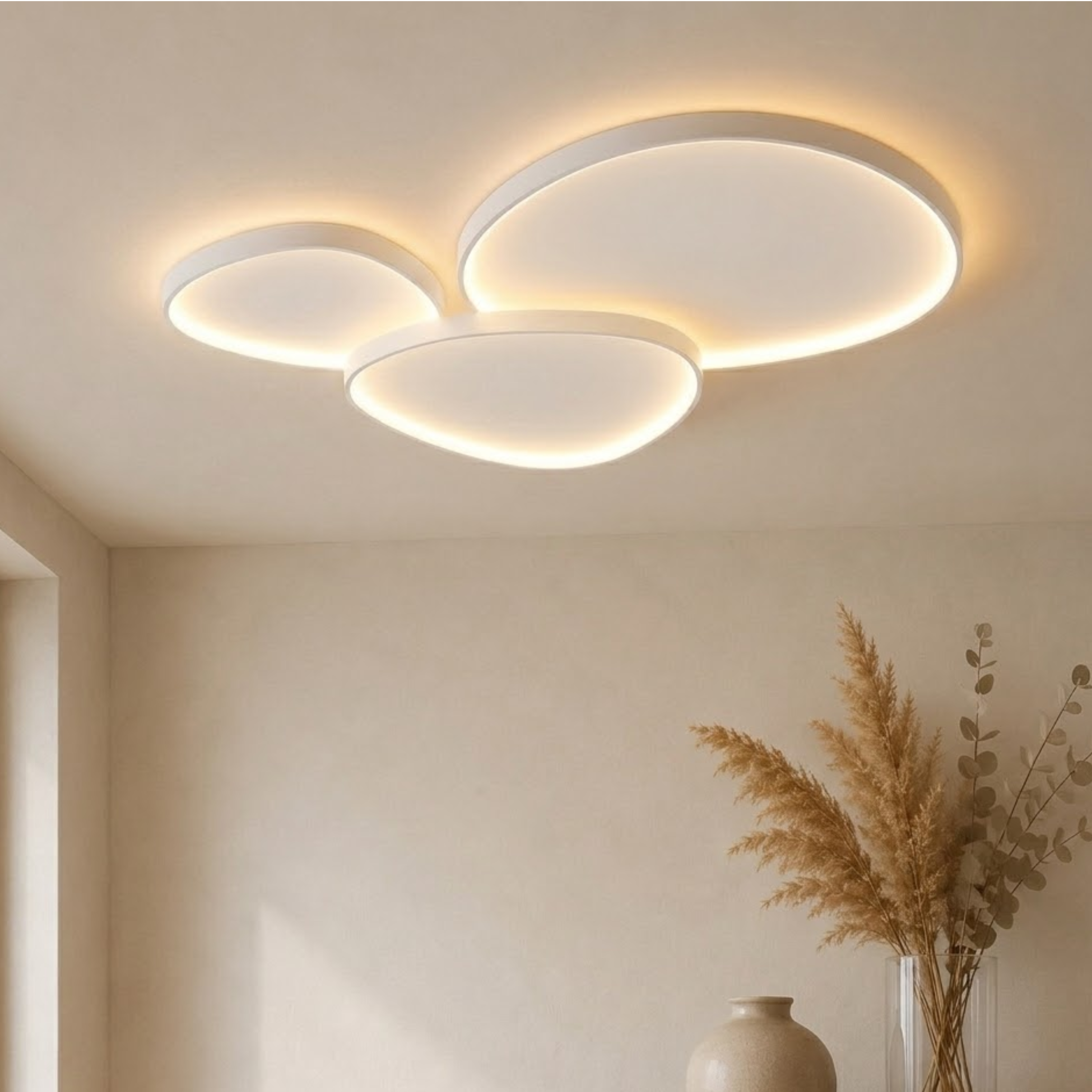 Modern Round Flush Mount Ceiling Light Three Piece Set