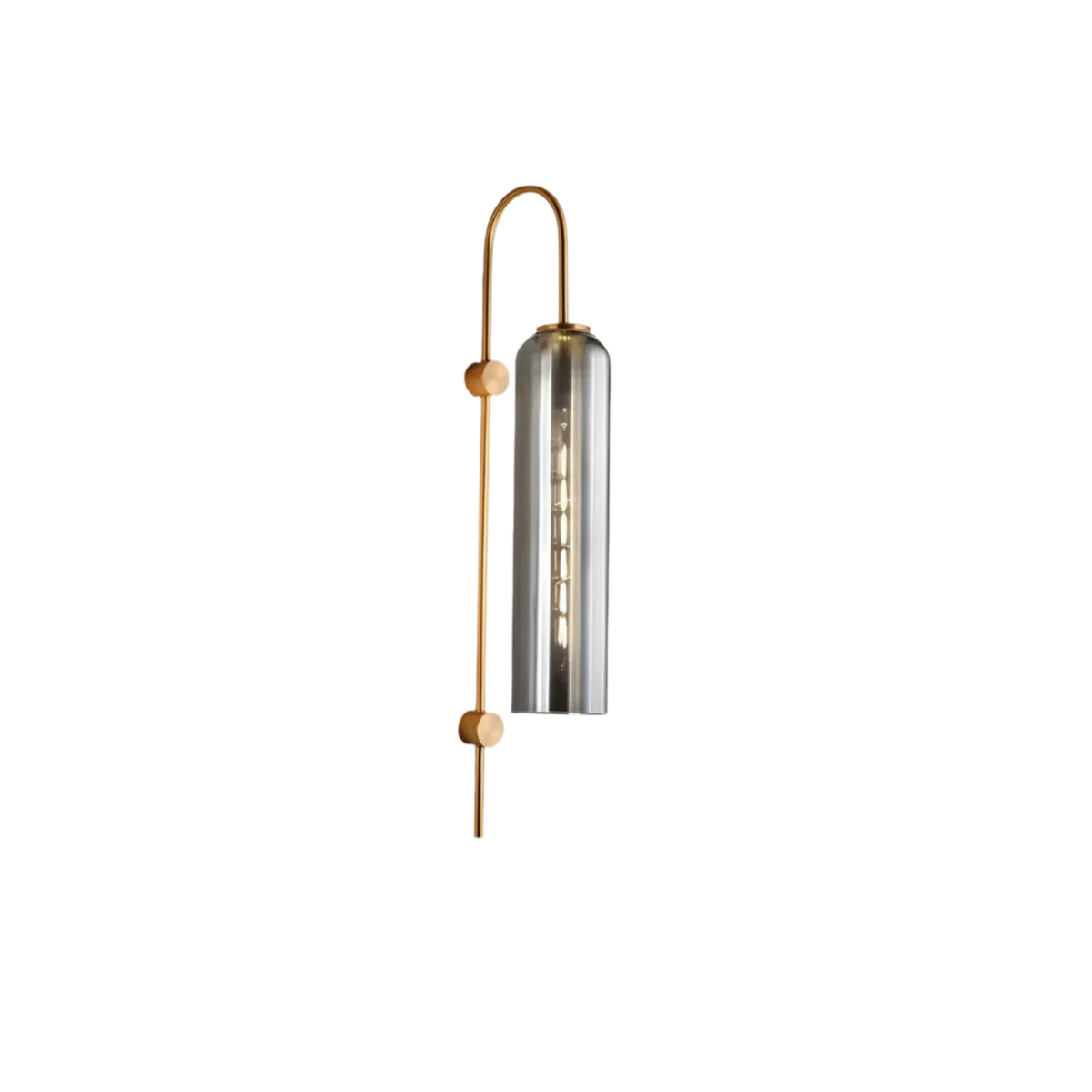 Modern Tinted Glass Cylinder Wall Light Gold Wall Sconce