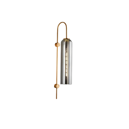 Modern Tinted Glass Cylinder Wall Light Gold Wall Sconce