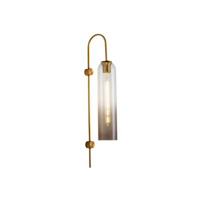 Modern Tinted Glass Cylinder Wall Light Gold Wall Sconce