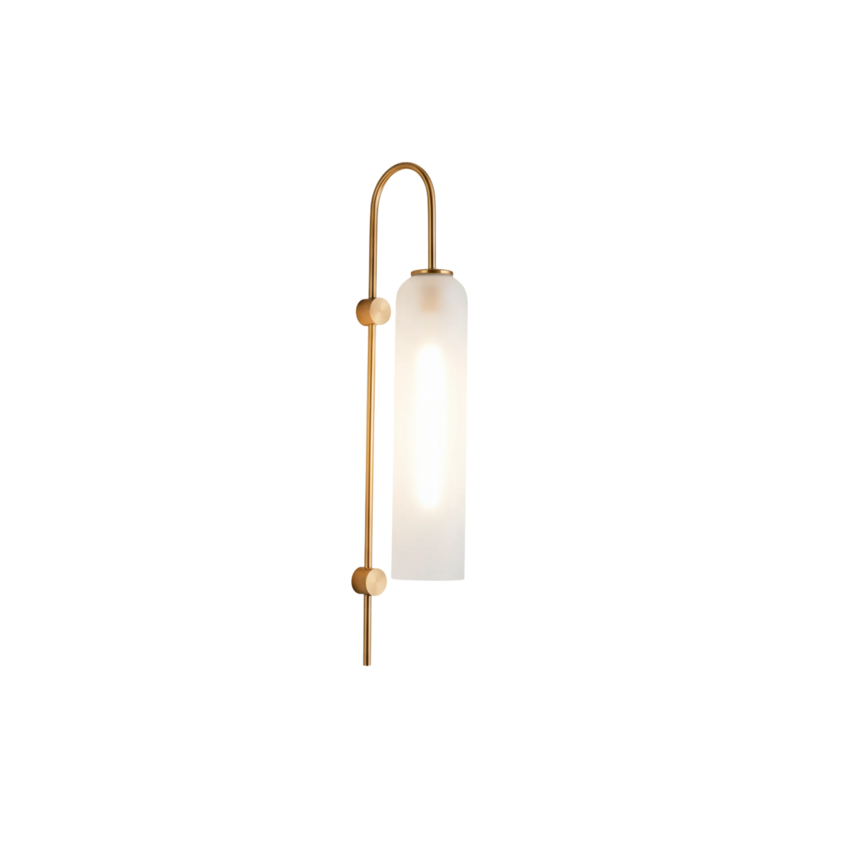 Modern Tinted Glass Cylinder Wall Light Gold Wall Sconce