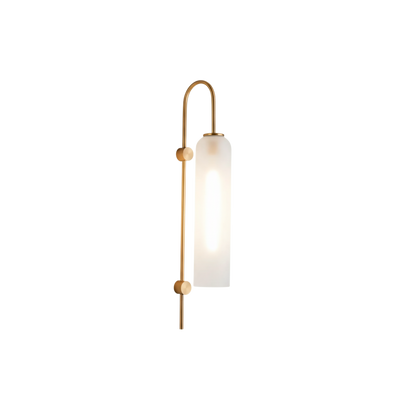 Modern Tinted Glass Cylinder Wall Light Gold Wall Sconce