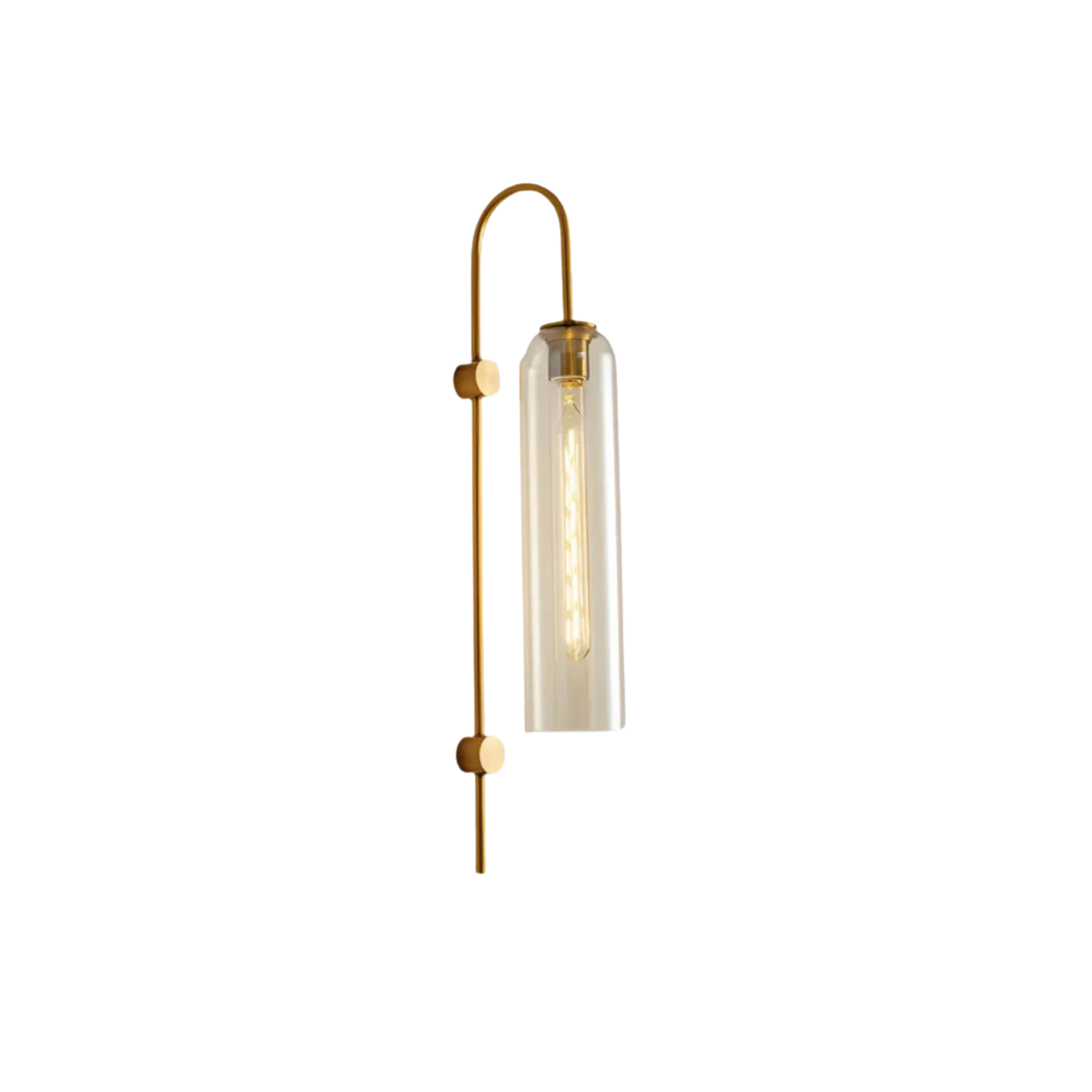 Modern Tinted Glass Cylinder Wall Light Gold Wall Sconce