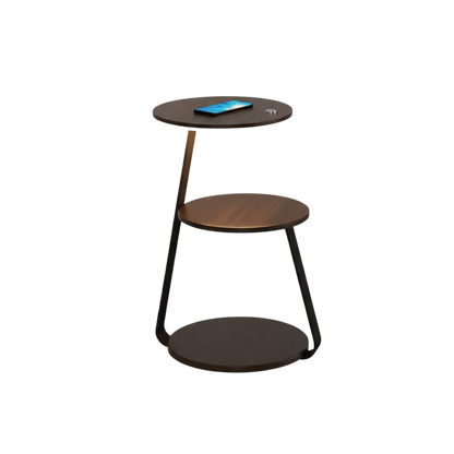 Modern Two Tier LED Side Table With Coated Steel Frame