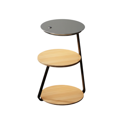 Modern Two Tier LED Side Table With Coated Steel Frame