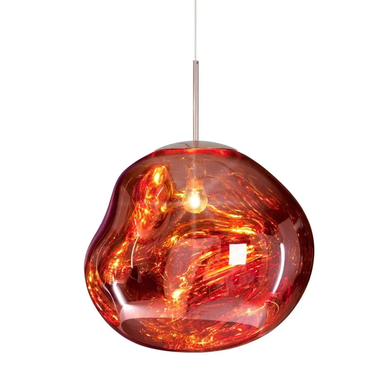 Molten Melt Effect Pendant Light Amber Red Smoke Grey Ceiling Light