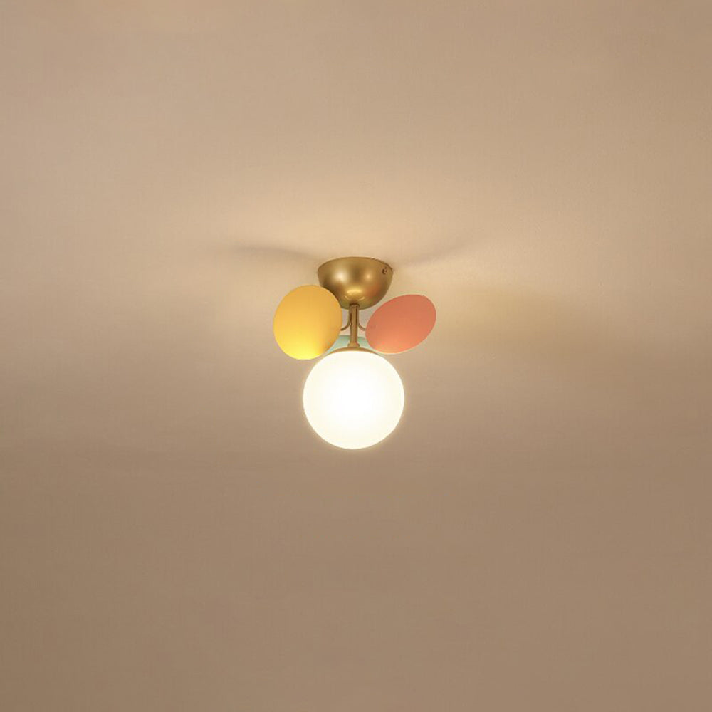Multicolour Glass Globe Branch Chandelier Botanical Living Room Ceiling Light