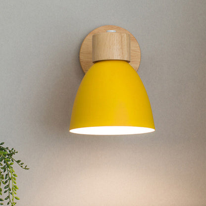 Nordic Wood And Metal Cone Adjustable Wall Light