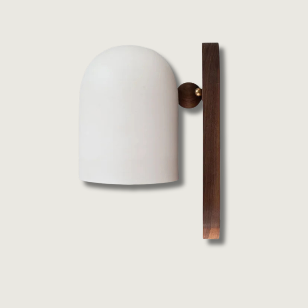 Wabi-Sabi Walnut Wood Wall Light