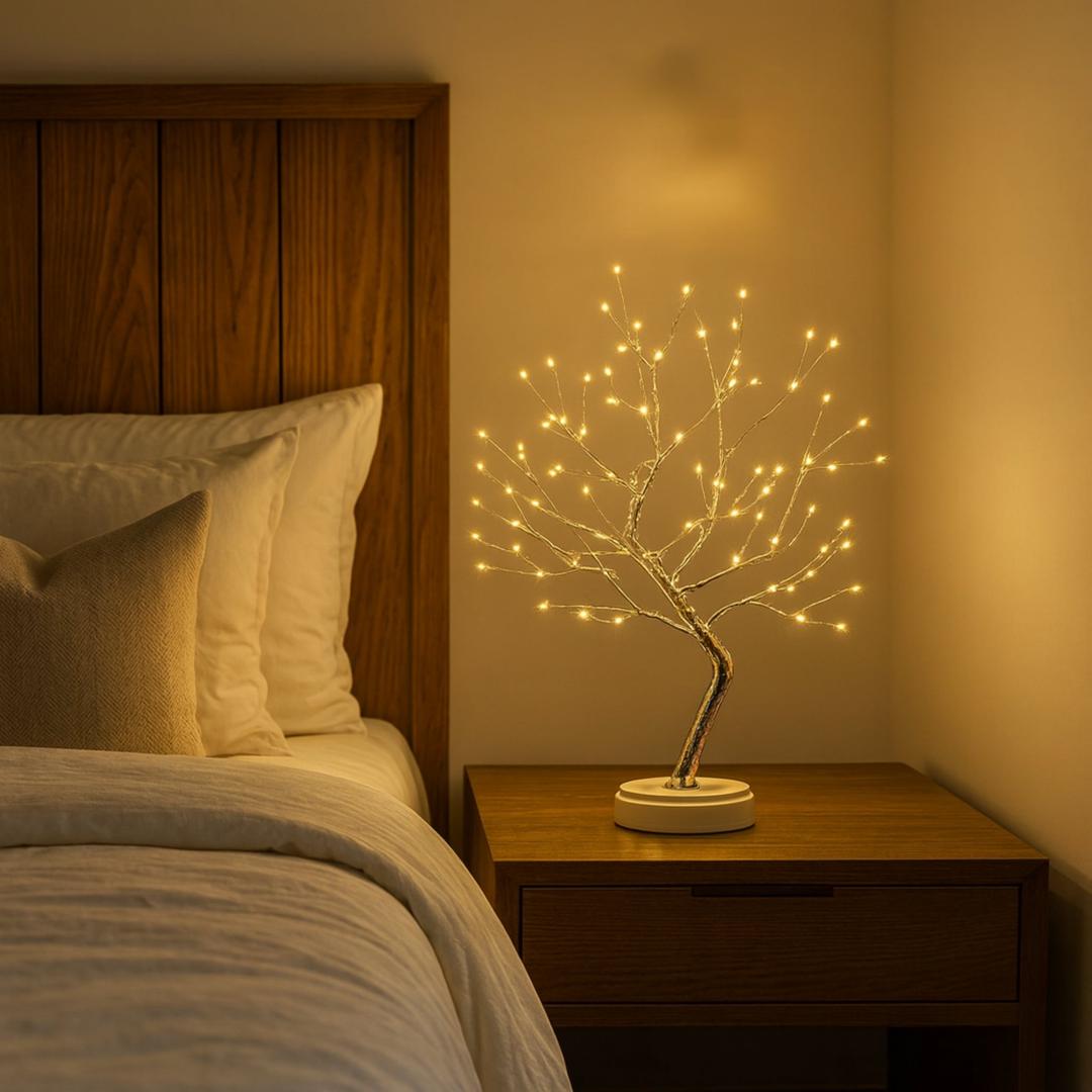 LED Tree-Style Table Lamp With Adjustable Branches