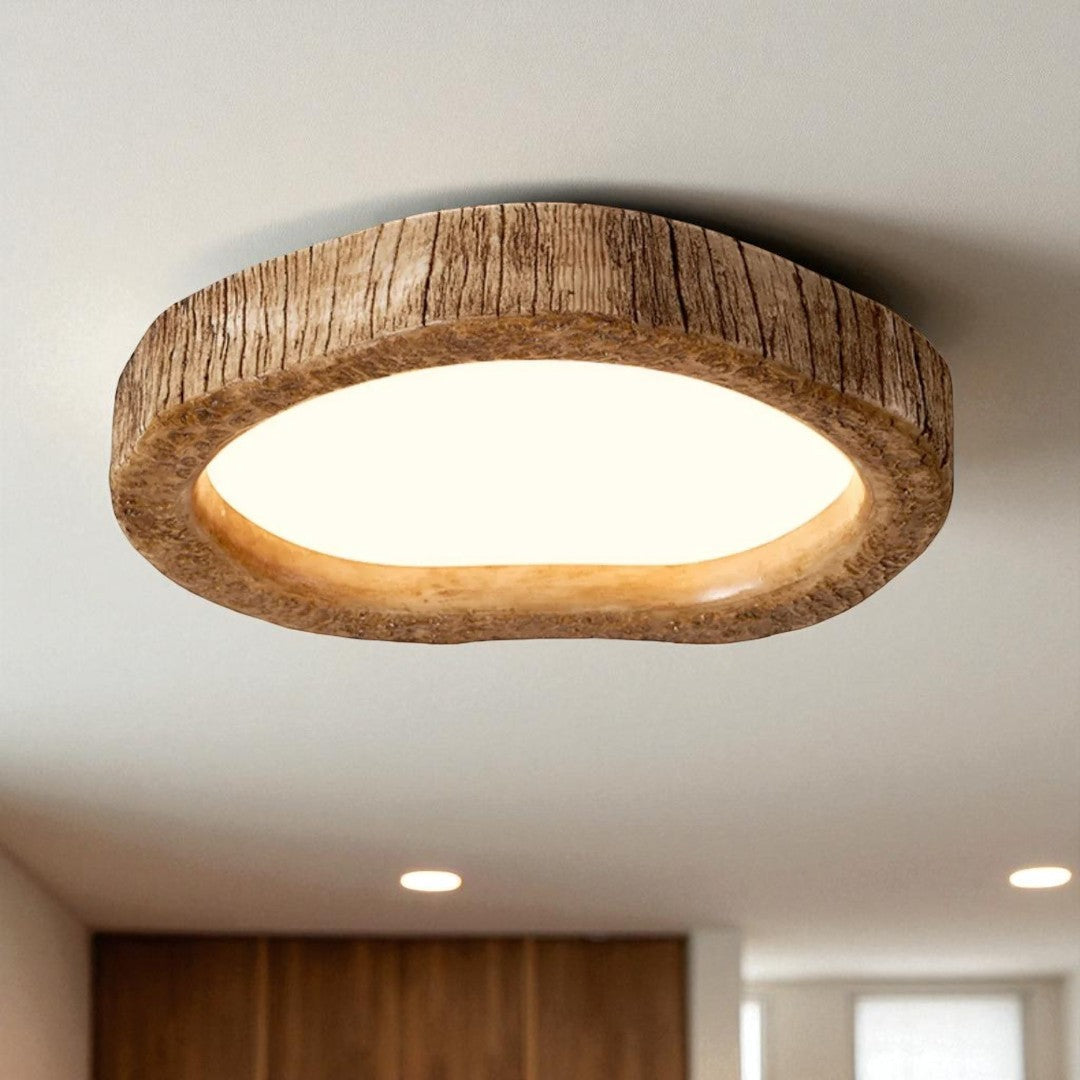 Ceiling Light With Wooden Frame