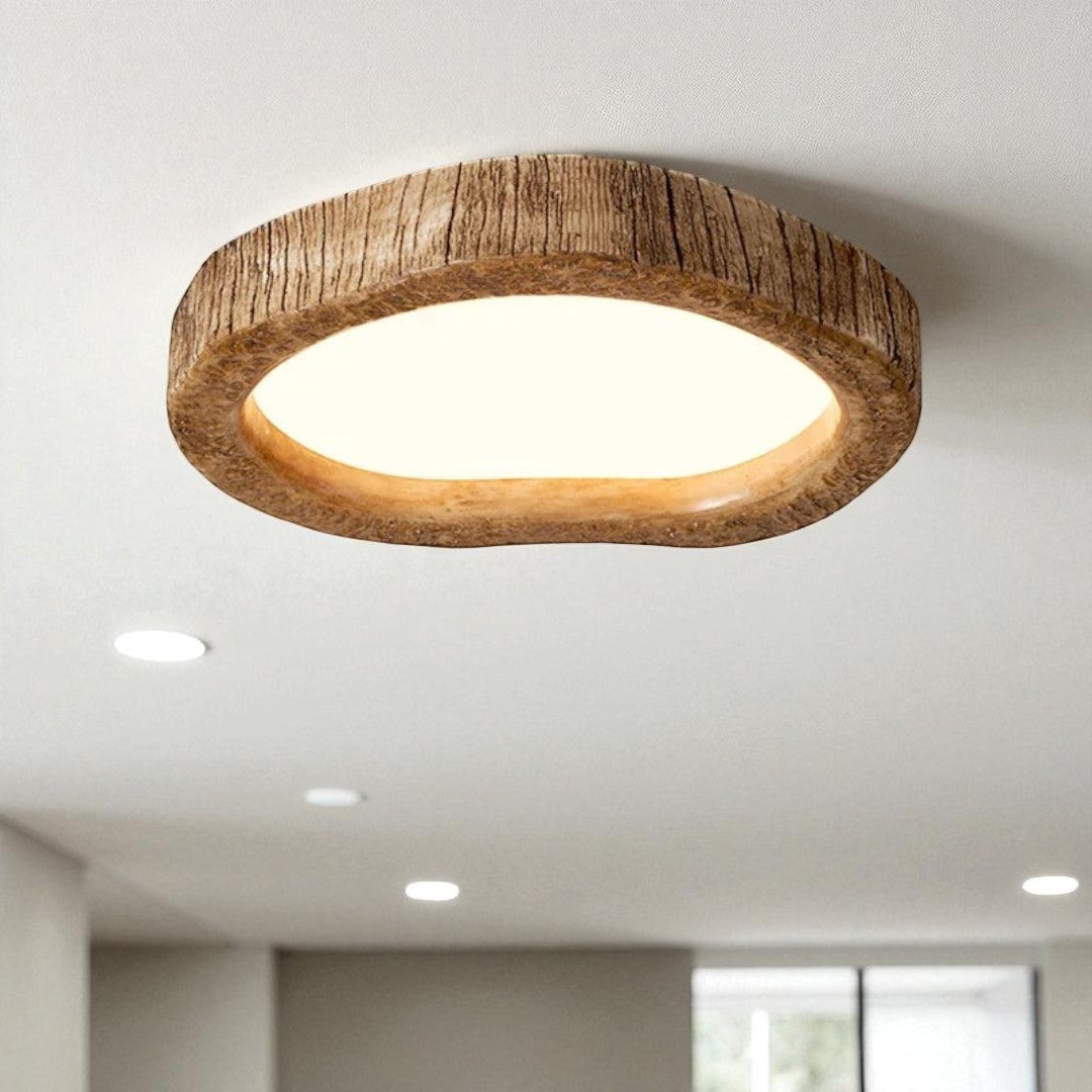 Ceiling Light With Wooden Frame