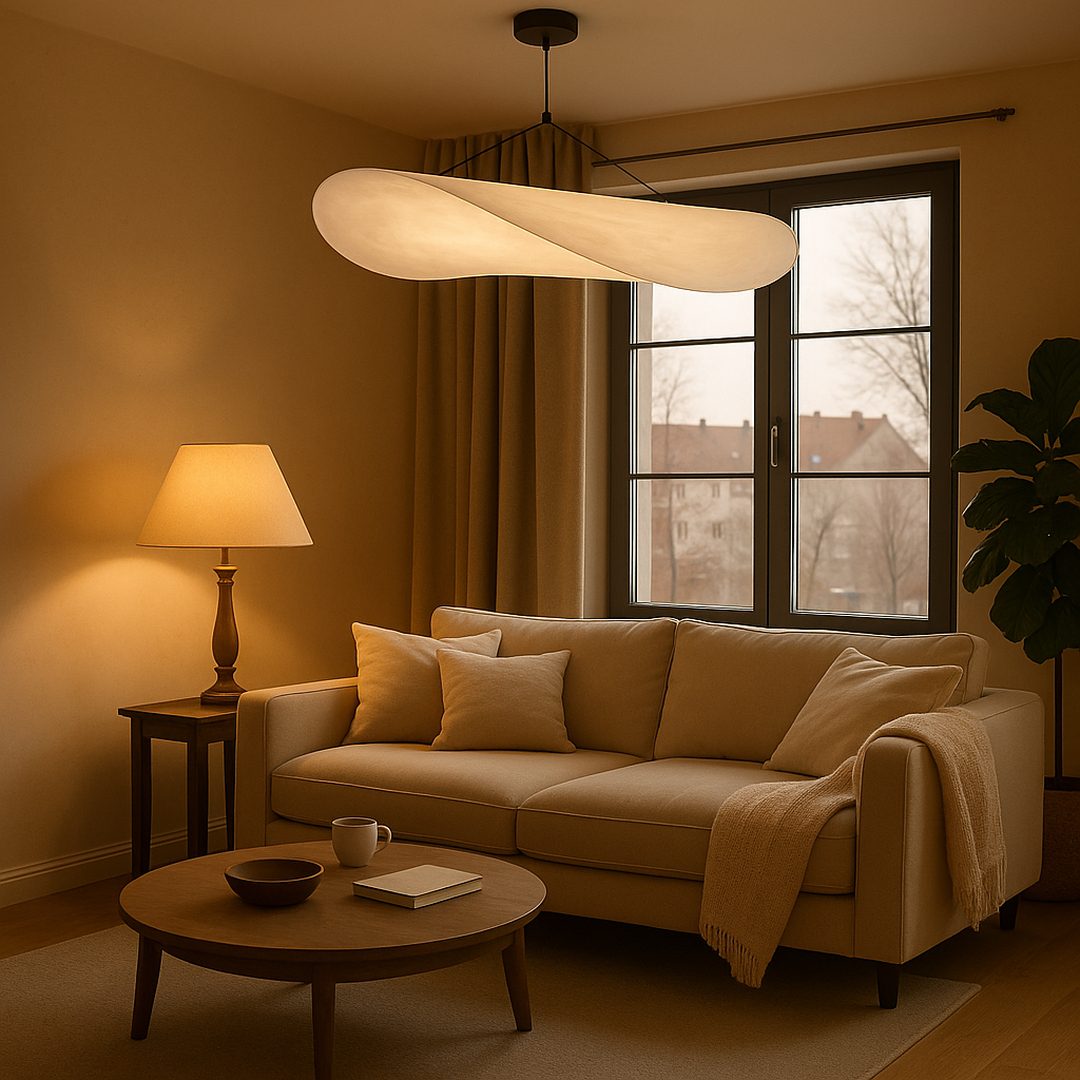 Modern Sculptural Silk Pendant Lamp