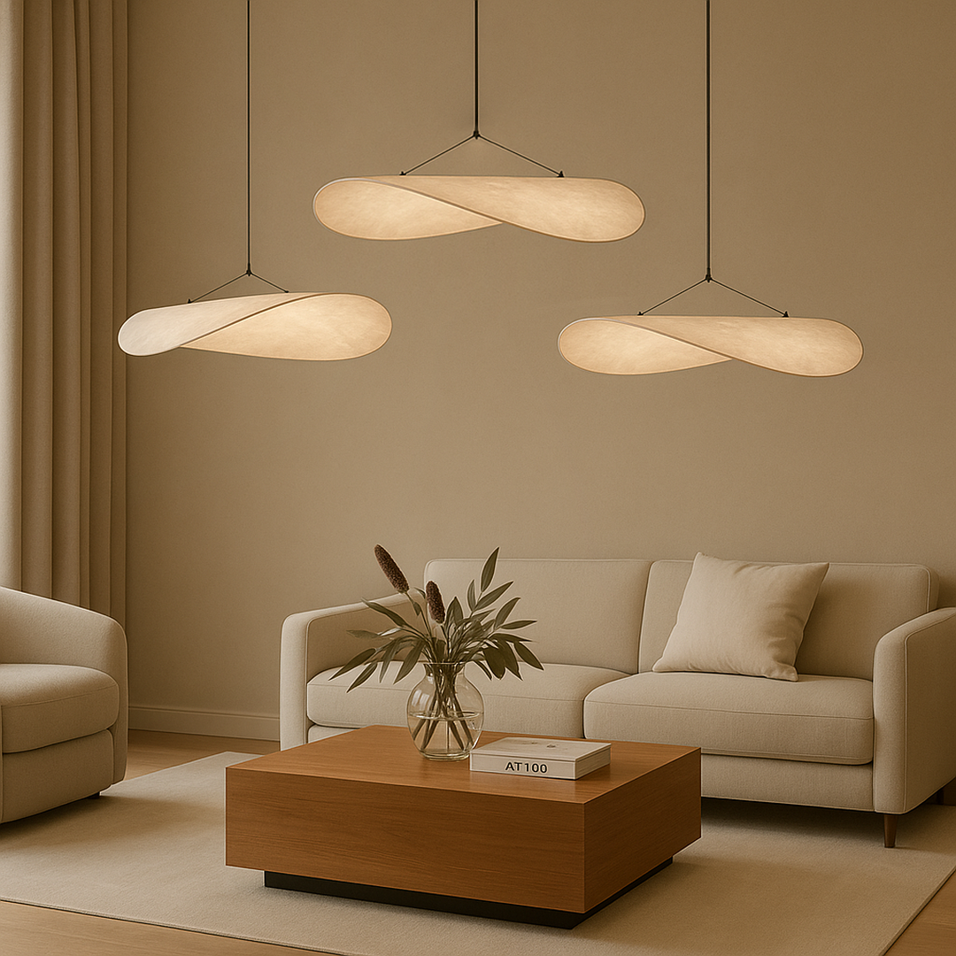 Modern Sculptural Silk Pendant Lamp