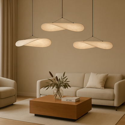 Modern Sculptural Silk Pendant Lamp