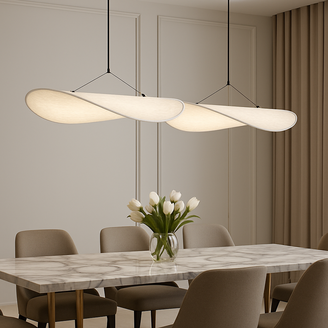 Modern Sculptural Silk Pendant Lamp