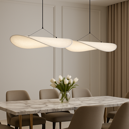 Modern Sculptural Silk Pendant Lamp