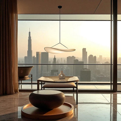 Modern Sculptural Silk Pendant Lamp