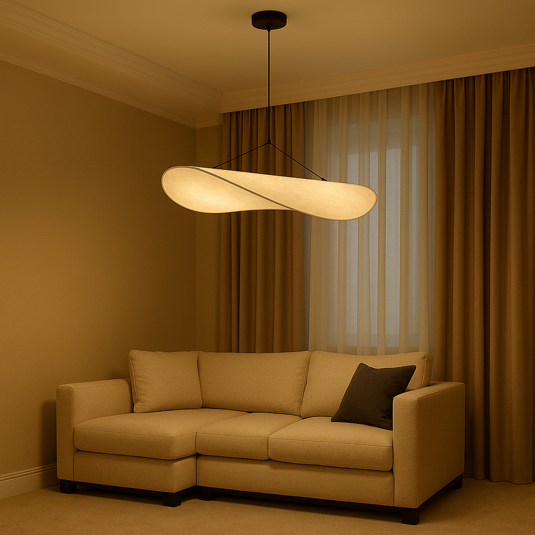 Modern Sculptural Silk Pendant Lamp