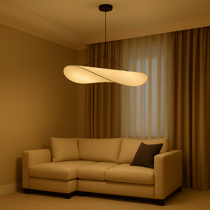 Modern Sculptural Silk Pendant Lamp