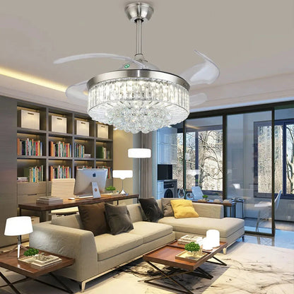 Feriya 42" Crystal Fandelier Ceiling Fan - Gold&Silver