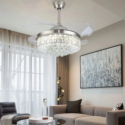 Feriya 42" Crystal Fandelier Ceiling Fan - Gold&Silver