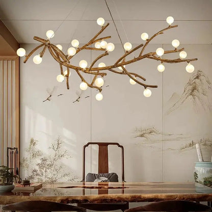 Madelyn Rustic Branch Chandelier Frosted/Clear Ball
