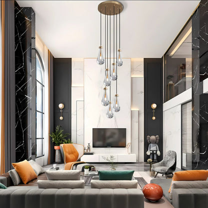 Modern Raindrop Chandelier for Foyer & Staircase