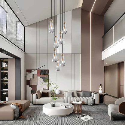 Modern Raindrop Chandelier for Foyer & Staircase