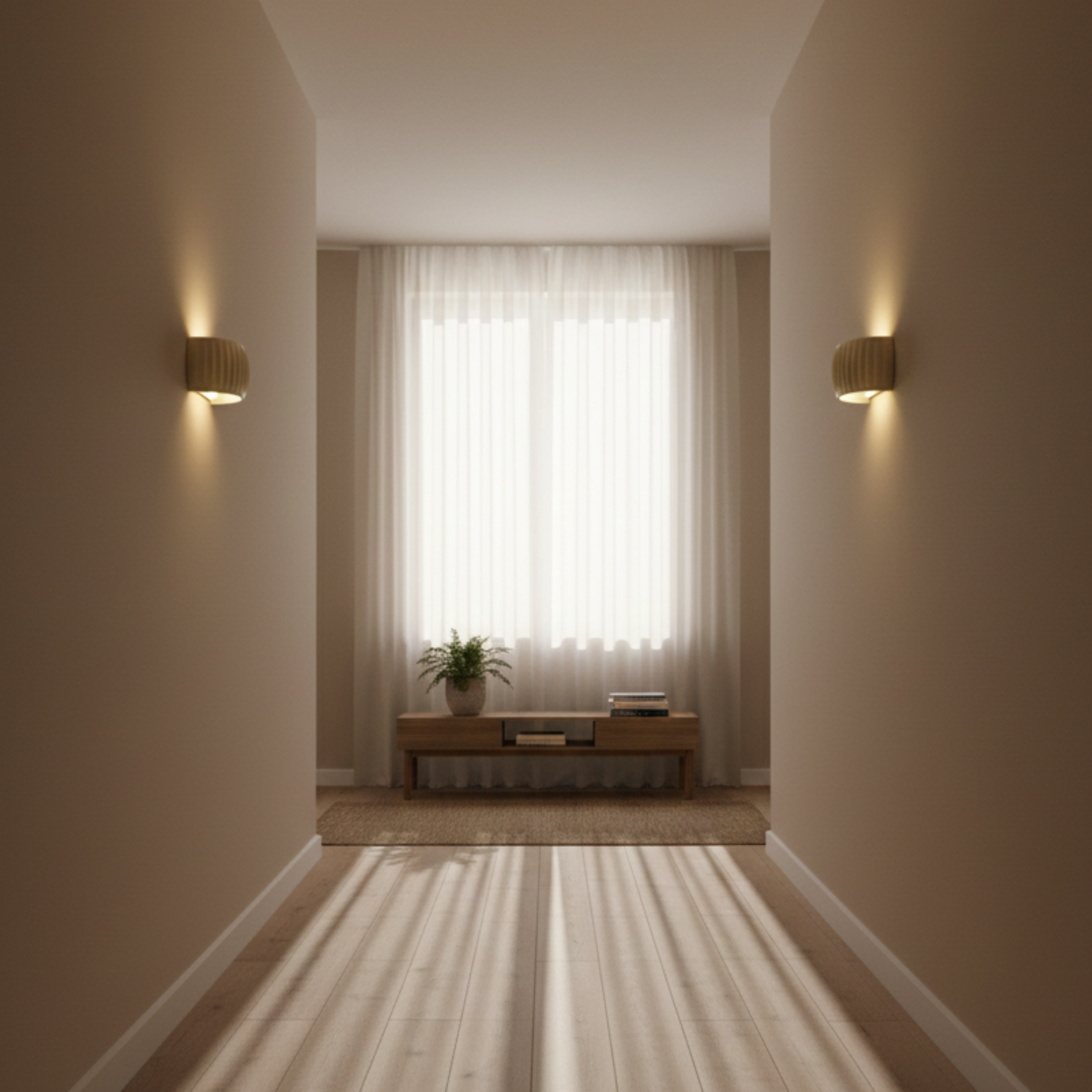 Pleated Wave Resin Wall Light with Up and Down Lighting