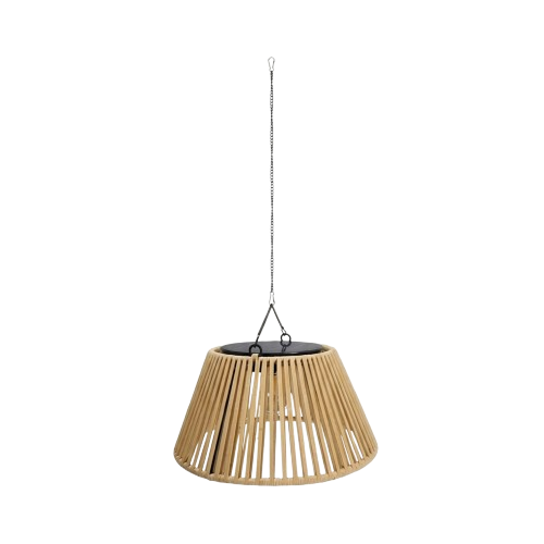 Rattan Effect Solar Lantern USB Rechargeable Outdoor Hanging Garden Light