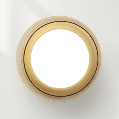 Retro Amber Glass Round Flush Mount Ceiling Light