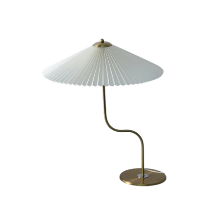 Retro Pleated Umbrella Shade Touch Dimmable Table Lamp