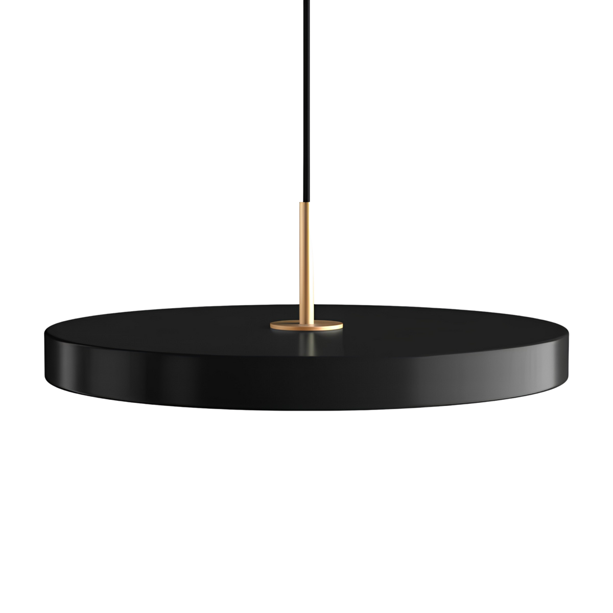 Retro Slim Disc LED Pendant Light With Brass Top