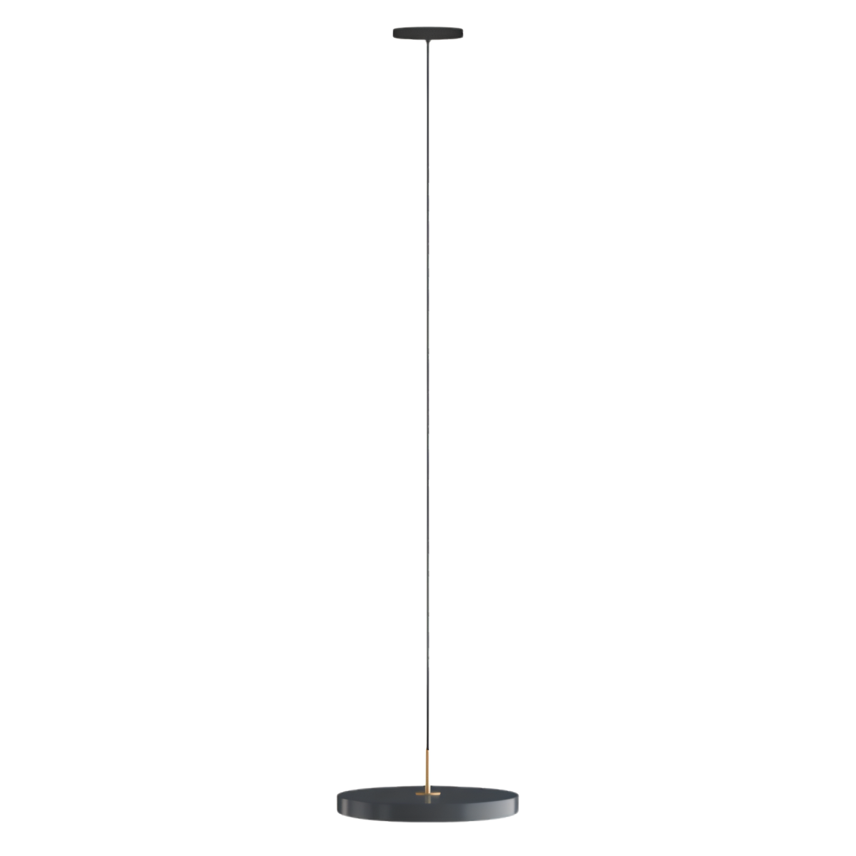 Retro Slim Disc LED Pendant Light With Brass Top