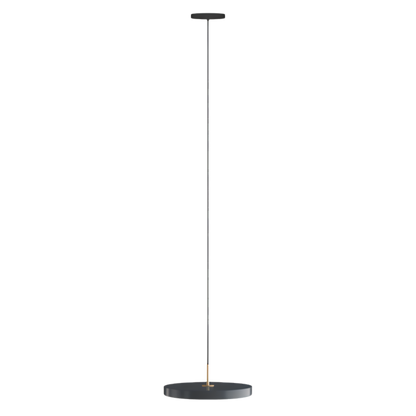 Retro Slim Disc LED Pendant Light With Brass Top