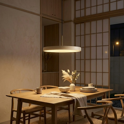 Retro Slim Disc LED Pendant Light With Brass Top