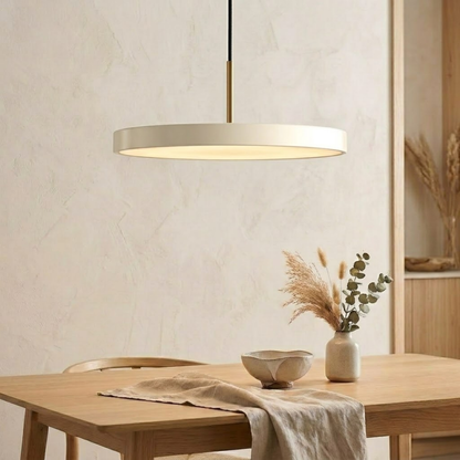 Retro Slim Disc LED Pendant Light With Brass Top